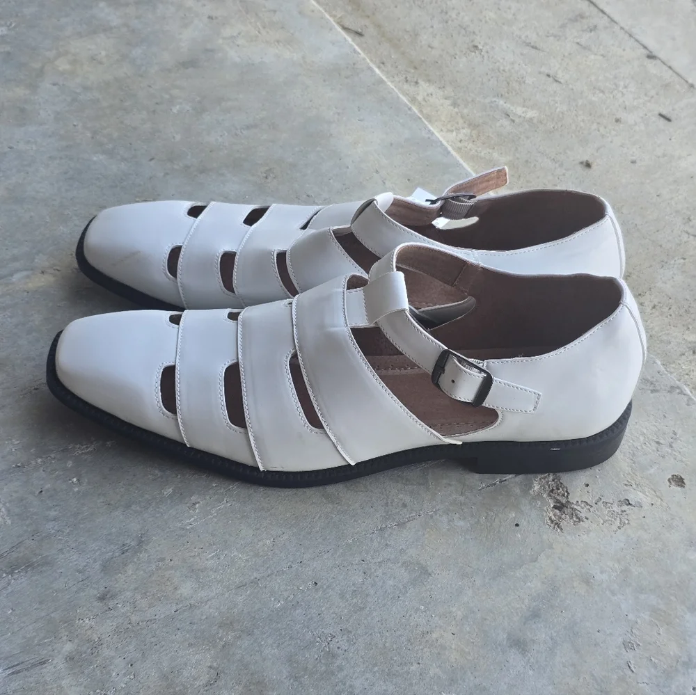 Stacy Adams Leather Sandals Sz 13M Calderon White City Men's New - Picture 7 of 15